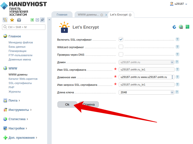 Как подтвердить ssl сертификат через dns